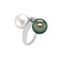 Vaai - Anello Toi et Moi – Argento Rodinato – Perle di Tahiti