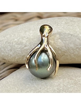 octopus men gold pendant tahitian cultured pearl blue price - tahitian jewel