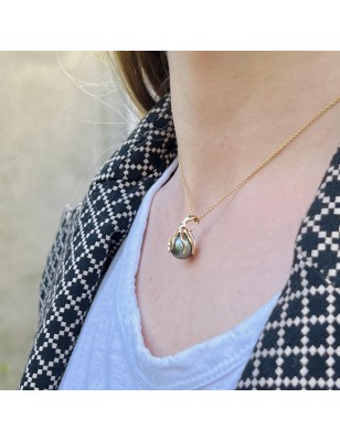 octopus men gold pendant tahitian cultured pearl blue price - tahitian jewel