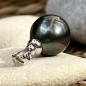 Toere - Pendentif Or Blanc 18 Carats - Perle Noire - 14mm