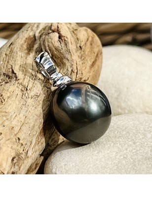 Toere - 18K 白金 - 黑珍珠 - 14毫米