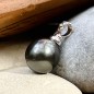 Toere - White Gold Pendant 18 Carats - Black Pearl - 14mm