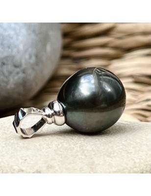 big black pearl gold men's pendant price - perla Tahiti