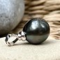Toere - White Gold Pendant 18 Carats - Black Pearl - 14mm