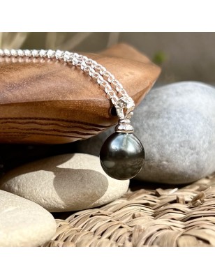 big black pearl gold men's pendant price - perla Tahiti