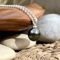 Toere - White Gold Pendant 18 Carats - Black Pearl - 14mm