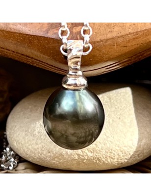 big black pearl gold men's pendant price - perla Tahiti