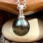 Toere - White Gold Pendant 18 Carats - Black Pearl - 14mm