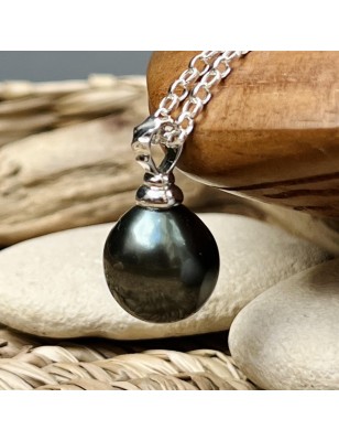 big black pearl gold men's pendant price - perla Tahiti