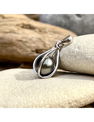 perle Tahiti en cage argent pour femme prix