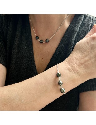 Tahitian pearl set - Tahitian bracelet and necklace price - perla Tahiti - tahitian jewelry stores