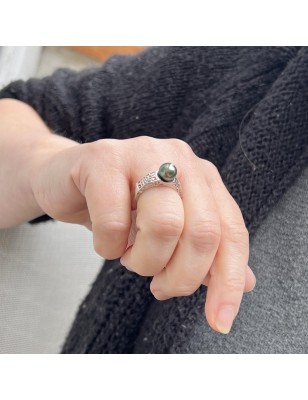 perla Tahiti en bague argent perle de culture de tahiti prix