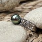 マルキ - タヒチパールリング ピーコック 8,12mm