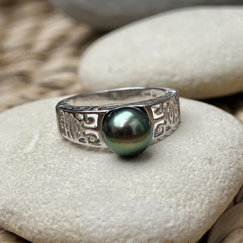 Marki - Anello Perla di Tahiti Peacock 8,12mm