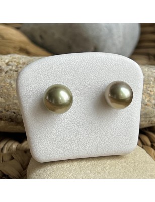 rare Tahitian pearls in gold earrings price - perla Tahiti