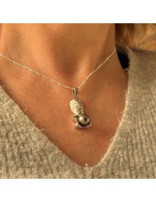 tiki pendant in 18k gold men tiki Tahitian pearl - perla Tahiti - tahitian jewelry - tahitian jewerly stores