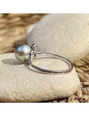 price tahitian black pearl woman ring - Poemotu
