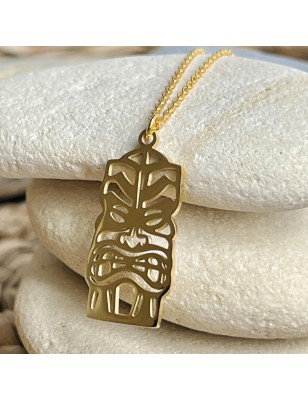 gold tiki necklace for men tiki price - father day - tahitian jewerly for men - tahiti jewerly - tahitian jewerly