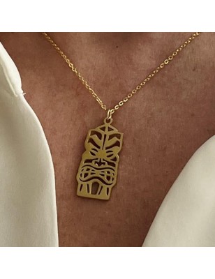 gold tiki necklace for men tiki price - father day - tahitian jewerly for men - tahiti jewerly - tahitian jewerly