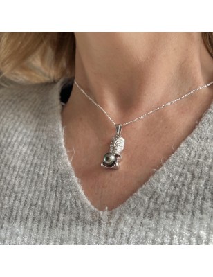 Te Mana – Perla de Tahití – Peacock – Plata 925 Rodiada