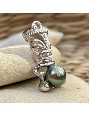 tiki pendant men tiki Tahitian pearl - tahitian jewelry - tahitian jewerly stores
