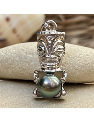 tiki pendant men tiki Tahitian pearl - tahitian jewelry - tahitian jewerly stores