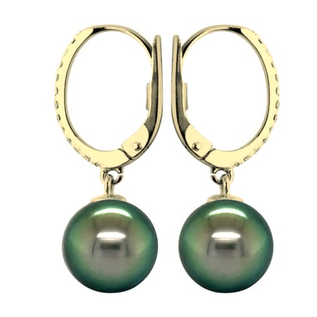 Pendientes con perla de Tahití