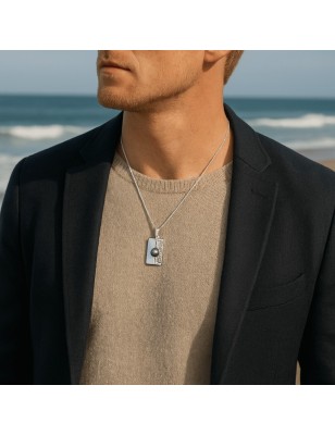 military ID tag men's pendant Tahitian cultured pearl - GI tag 18k gold pendant - tahitian jewerly - tahitian jewerly stores