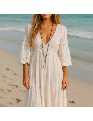 Collar de cuero - Perlas de Tahití - Perlas de los Mares del Sur