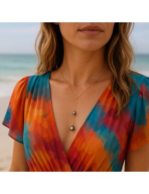 price Tahitian Pearl gold 18K Necklace - perla Tahiti - tahitian jewerly - tahitian jewerly stores