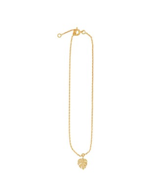 Heireva - Gold Plated Uru Leaf Ankle Chain