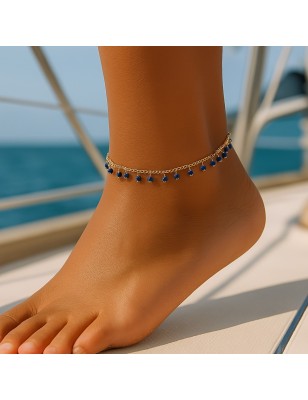 price blue pearl golden anklet - drawsting ankle chain - tahitian jewerly - tahitian jewerly stores