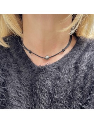 Tahiti pearl choker men necklace tahitian cultured pearl price - perla Tahiti - tahitian jewel