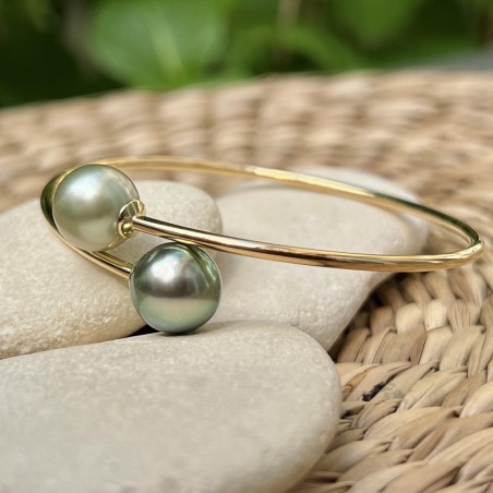 Pulsera de oro con perlas cultivadas