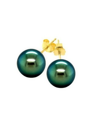 pearls from Tahiti gold ear studs with Tahiti pearls price - tahitian jewerly  - tahitian jewerly stores