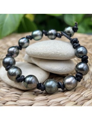 grosses perles de Tahiti en bracelet homme en cuir prix - bijou tahitien