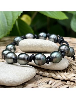big tahitian pearls in men's leather bracelet price - tahitian jewel cultured pearls - tahitian jewerly for men