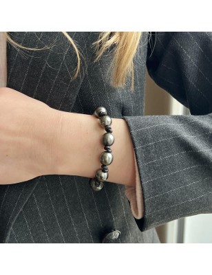 big tahitian pearls in men's leather bracelet price - tahitian jewel cultured pearls - tahitian jewerly for men