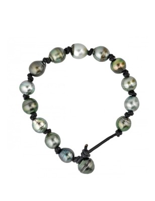 grosses perles de Tahiti en bracelet homme en cuir prix - bijou tahitien