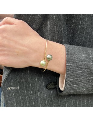 Omahi - Armband Gelbgold 18 Karat - Wassergrün und Lindenbaum