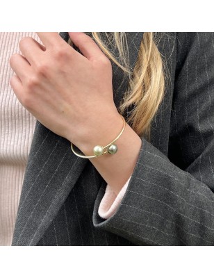 perles de Tahiti en bracelet en or 750 - bijou toi et moi pour femme