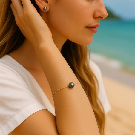 prix perle de Tahiti en bracelet or pour femme - bracelet tahitien
