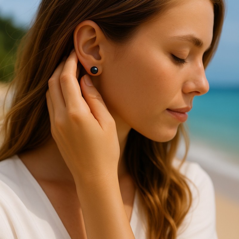 Noho - Black Pearl - 9/10mm - 18K Gold