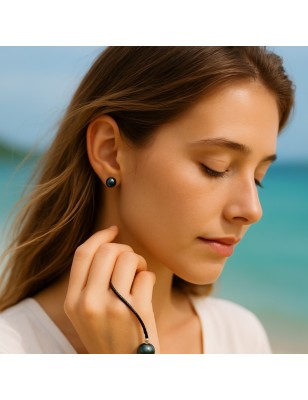 Pendientes con perla de Tahití