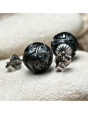 où acheter des perles noires gravées en boucles d'oreilles ? bijou tahitien
