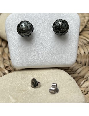 où acheter des perles noires gravées en boucles d'oreilles ? bijou tahitien