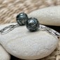 Vai Moana - Engraved Tahitian Pearls - Green - Earrings