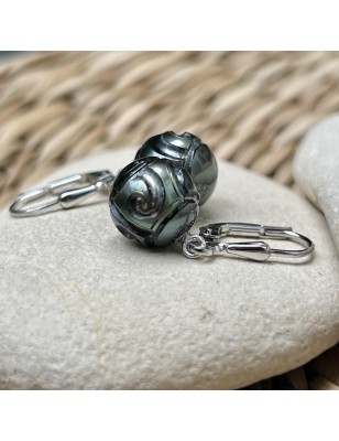 où trouver des perles noires gravées en boucles d'oreilles et le prix ? bijou tahitien