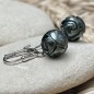Vai Moana - Engraved Tahitian Pearls - Green - Earrings