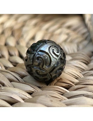 engraved tahitian pearl price - white cultured pearl from Tahiti